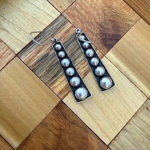Sterling Silver Navajo Drop Earrings